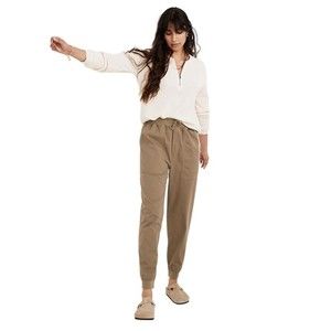 Madewell Khaki Green Twill Drawstring Jogger Pants Size S Pockets